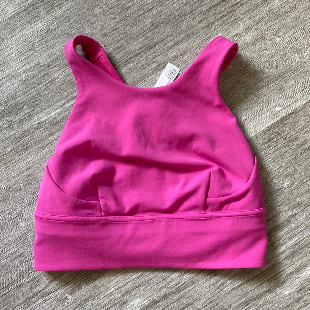 Sonic Pink Lululemon Wunder Train Longline Sports Bra